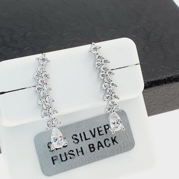 925 sterling silver luxury CZ earrings for women/girls, Best forRJUS2204 - Picture 5 of 9